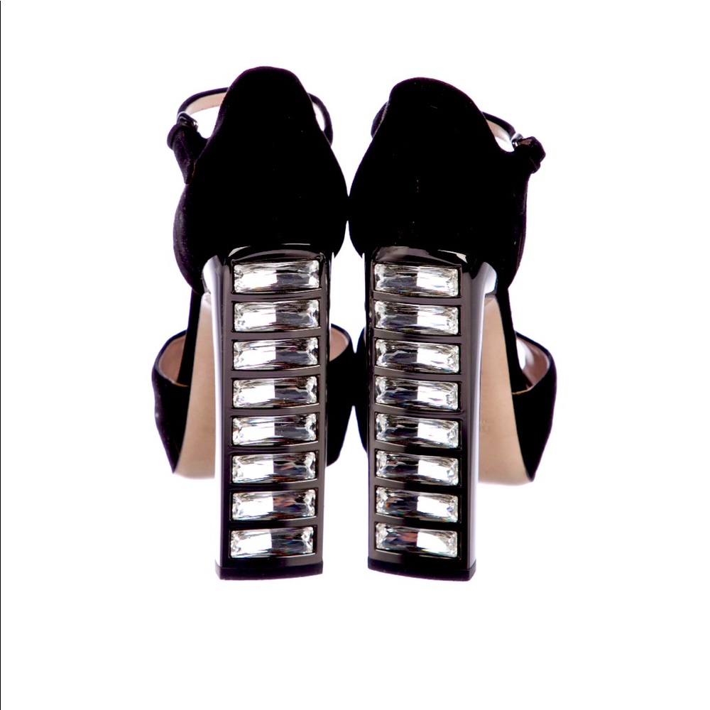 Miu Miu suede embellished heeled sandals